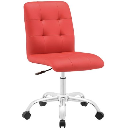 MODWAY Prim Armless Mid Back Office Chair, Red EEI-1533-RED
